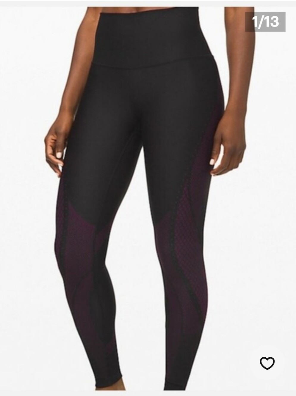 Lululemon Mapped Out Tight Leggings High Rise Black Burgundy Women's